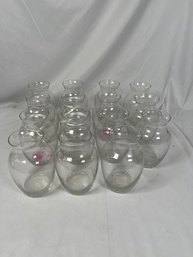 Group Of 15 Clear Glass Vases 7' Tall