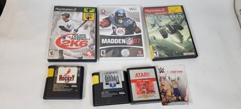 Lot Of 6 Variouse Sport Console Games  Sport Figurine