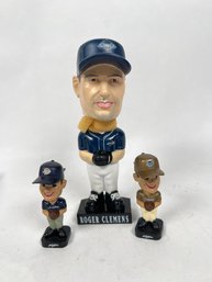 Roger Clemens Yankees 2002 7' Bobblehead And 2 Small Bobbleheads 3'
