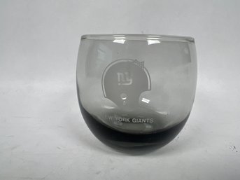 New York Giants NFL Football Smokey Gray Stemless Lowball Drinking Glass