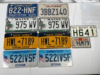 Pack Of 10 Rustic Worn License Plates New York Connecticut California Maine Boat