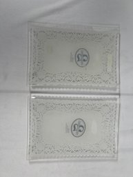 Two Glass Rectangular Plates Serving Platters 8.5'x6'