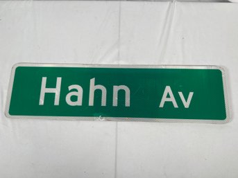Vintage Street Road Sign 'Hahn Av'