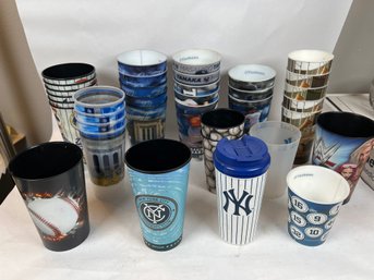 36 Assorted Souvenir Cups New York Yankees D. Jeter, M. Tanaka, Hologram  1 WWE