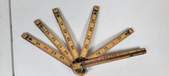 Vintage Lufkin Red End Extension Rule X46 Wood And Metal Extension Ruler