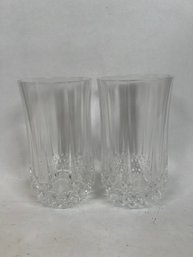 2 Beverage Tumblers Glasses Leaded Crystal Longchamp Cristal D'Arques