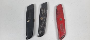 Lot Of 3 Fixed Blade Utility Razor Knife Stanley Ardell Lustre LIne
