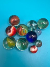 Lot Of 11 Vintage Assorted Marbles
