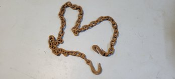 Old Metal Chain With Hooks ~7ft