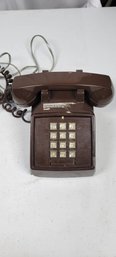 Vintage Telephone ITT Push Button Touch-Tone Desk Phone Brown