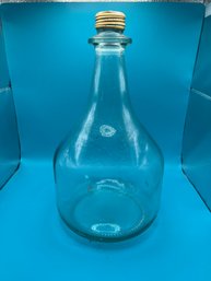 Vintage Large Glass Bottle With Screw Top Light Blue Color 3 L