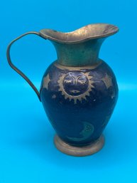 Small Moon And Stars Enamel Brass Pitcher/vase