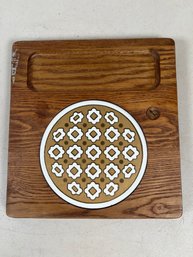 Vintage Mid-Century Wood Trivet Kitchen Decor