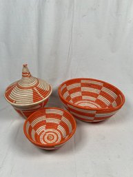 3pc. Southwest Hand Woven Basket Set