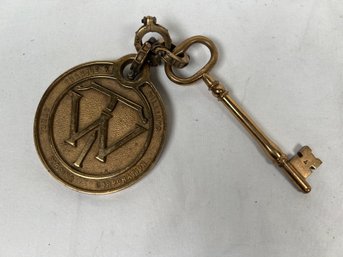 Transue And Williams Key And Keychain Rare Large Brass