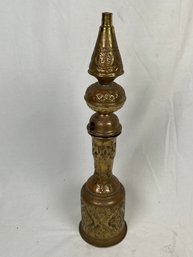 Vintage Antique Collectible Brass & Wood Hookah Tobacco Base 16 Tall Handmade