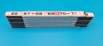 Vintage 72' Lufkin No. 066F Red End Wooden Folding Ruler Extension Rule