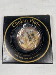 Chokin Plate Japanese Colorful 24K Gold Edge Japan Art