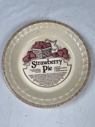 Strawberry Pie Recipe Plate, Royal China By Jeanette Company