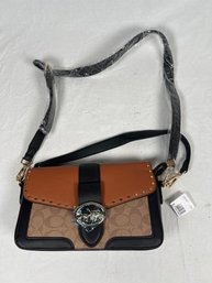 Coach Georgie Style Shoulder Bag In Colorblock Signature Canvas With Rivets