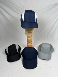 Group Of 4 Athletic Unstructured Polyester Mesh Baseball Caps