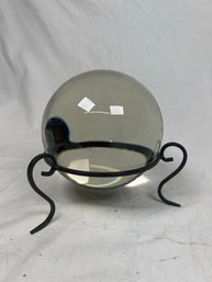 Large Heavy Glass Globe Ball Sphere On The Stand