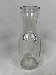 Vintage Embossed Since 1852 Glass Milk Carafe Decanter Pitcher Bottle