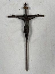 Vintage Metal Cross JESUS Wall CRUCIFIX Religious 9.5'