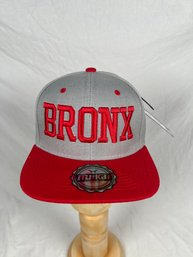 BRONX NEW YORK Embroidered Snapback Adjustable Baseball Cap Hat Red & Grey