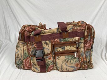 Vintage 90s Floral Tapestry Bag Weekender