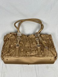 New JOY MANGANO JM Designer Drop Bag Purse Handbag In Gold With Wallet