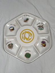 Vintage Ceramic Passover Seder Plate  Made In Israel English/Hebrew