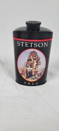 Stetson Talc Cowboy & Horse On Tin ~1/3 Full