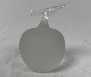 Frosted Glass Apple Made By Hallmark Paperweight