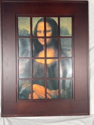 Mona Lisa Poster In Brown Wooden Window Frame