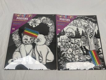 Two Velvet Art Posters 16x20 For Ages 4 And Up