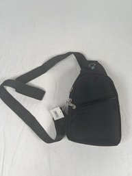 Small Sling Backpack Black Canvas