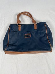 Tommy Hilfiger Navy And Tan Purse Handbag Tote Multi Compartment