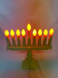 Vintage Electric Menorah Beige With Orange Bulbs Works