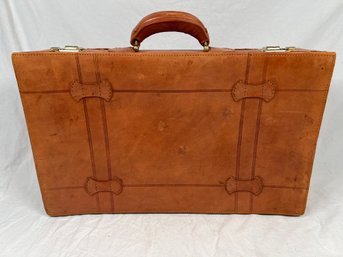 Real Leather Vintage Suitcase English Steamer Trunk Case