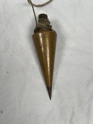 Vintage Standard Tools 24 Oz. Brass Plumb Bob Steel Tip