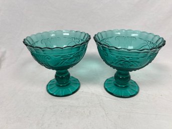 Two LE Smith Pedestal Dessert Ice Cream Bowls