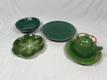 Green Leaves Pattern Assorted Tableware Set By Pier1