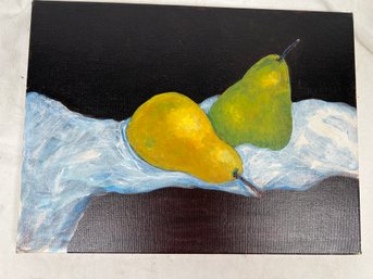 Original Pear Painting On Canvas No Signature 9' X 12'