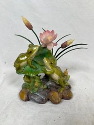 Frog On Lily Collectible Garden Decoration Figurine