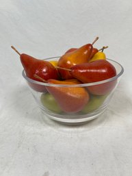 Large Plastic Bowl With Plastic Pears