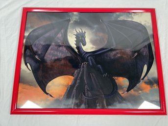 Framed Black Dragon Print 18' X 24'