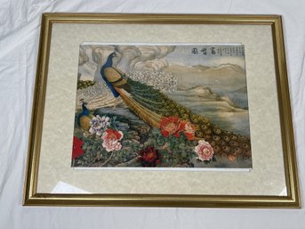 Peacock And Peony Asian Art Print