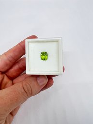 Natural Chinese Peridot Checkerboard Cushion Cut In Loose Gemstone 1.4 Ct 9x 7mm