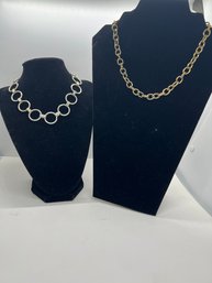 Group Of Two Chunke Stainless Steel Necklaces